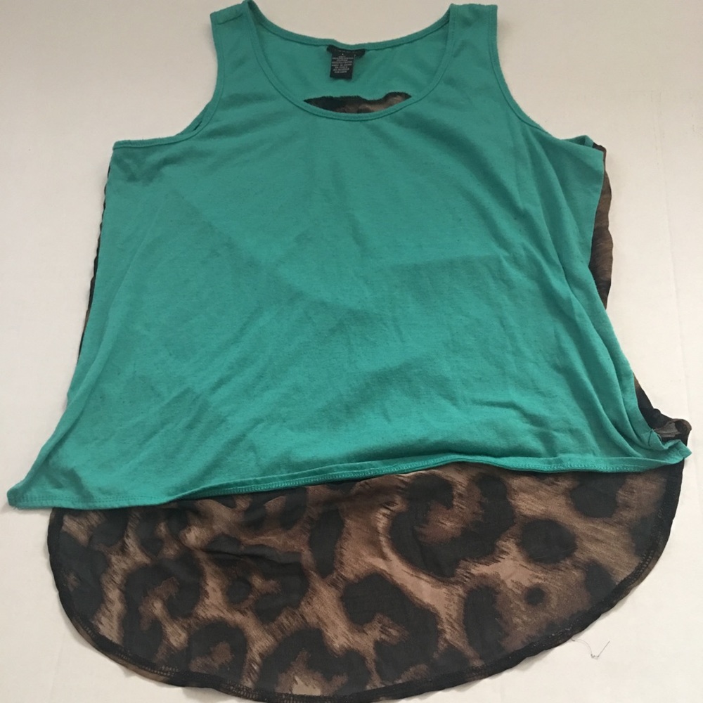 Mint green high low shirt